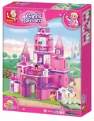 Klocki - Sluban Klocki Zamek Księżniczki Pałac Różowy 472el - miniaturka - grafika 1
