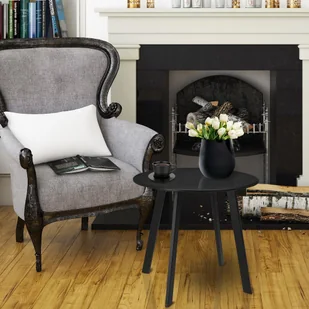 Ambiance Stolik METALOWY balkonowy tarasowy ogrodowy na balkon taras do ogrodu kawowy 50 cm SZARY 569047 - Ławy i stoliki kawowe - miniaturka - grafika 2