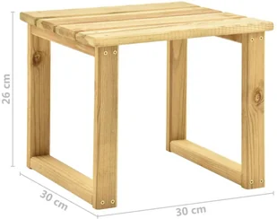 vidaXL Leżak ogrodowy ze stolikiem i poduszką, impregnowana sosna! 3065933 - Leżaki ogrodowe - miniaturka - grafika 11