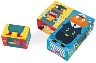 Janod Duże klocki Psy i koty 6 elementów Kubkid, - Klocki - miniaturka - grafika 3