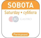 Akcesoria gastronomiczne - Hendi Nowość Naklejki Food Safety na każdy dzień tygodnia wielorazowe sobota 850121 850121 - miniaturka - grafika 1