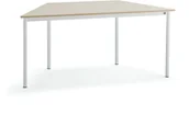 Meble do szkół i przedszkoli - AJ Produkty Biurko SONITUS TRAPETS, 1600x800x720 mm, brzoza laminat, biały - miniaturka - grafika 1
