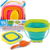 Zabawki do piasku - Składane Wiaderko Silikonowe + Łopatka Do Piasku - miniaturka - grafika 1