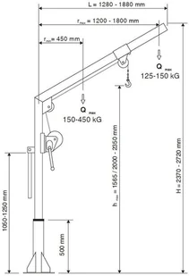 000 Żuraw ukośny udźwig 275-800 kg wys podnoszenia 2,0-2,35 m) 00077121 77121-uniw - Wyposażenie gospodarstwa rolnego - miniaturka - grafika 2