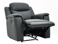 Fotele - Vente-Unique Skórzany fotel z funkcją relaks EVASION - szary - miniaturka - grafika 1