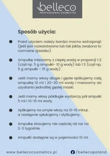 Belleco Ampułka Hidratation Blue Regeneracja, 10 ml - Serum do włosów - miniaturka - grafika 2