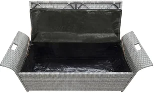 Ławka ze schowkiem i poduszką VIDAXL, szara, 138 cm - Ławki do przedpokoju - miniaturka - grafika 9