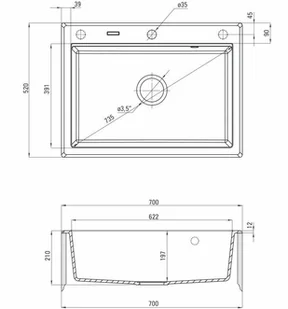 Deante ERIDAN ZQE T103 antarcyt - Zlewozmywaki - miniaturka - grafika 2