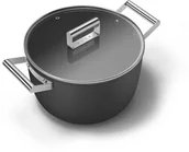 Garnki - Smeg Garnek 50's Style 26 cm czarny CKFC2611BLM - miniaturka - grafika 1