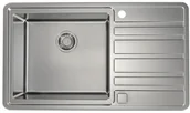 Zlewozmywaki - Alveus Rando 50 Zlewozmywak stalowy jednokomorowy 86x50 cm lewy satynowy 1131207 - miniaturka - grafika 1
