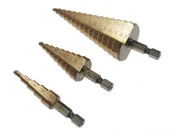 Wiertła - HSS Besttool WIERTŁA STOŻKOWE STOPNIOWANE 4-12,4-20, 4-32MM TYTAN 3szt HEX 350823 - miniaturka - grafika 1