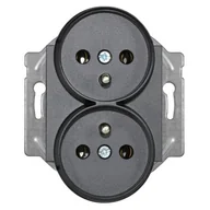 Gniazdka elektryczne - Viko Panasonic Gniazdo podwójne (modułowe) z uziemieniem Panasonic Novella czarny 92551071M - miniaturka - grafika 1