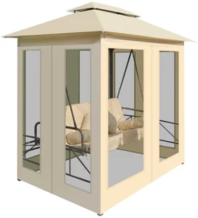 Elior Producent: Altanka ogrodowa Marja z hu$161tawk$162 ecru vidaxl_43239 - Huśtawki - miniaturka - grafika 5