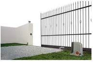 Ogrodzenia - Brama przesuwna z automatem Laura ocynkowana antracyt lewa - miniaturka - grafika 1