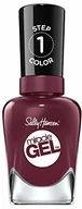 Lakiery do paznokci - Sally Hansen Miracle Gel lakier do paznokci bez sztucznego światła UV, czerwone wino, z intensywnym błyszczącym wykończeniem żelowym, nr 489, (1 x 14,7 ml) - miniaturka - grafika 1