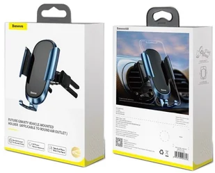 Baseus Future Gravity | Uchwyt samochodowy na okrągłą kratkę nawiewu do telefonu 4-6.5'' | niebieski SUYL-BWL03 - Uchwyty samochodowe do telefonów - miniaturka - grafika 7