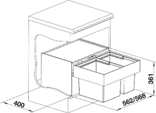 Blanco Sortownik SELECT 60/2 (518723) - Kosze na śmieci - miniaturka - grafika 3