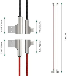Aukey CB-AL01 ZESTAW 2 SZT. KABLI LIGHTNING 2M 90° CB-AL01 - Kable USB - miniaturka - grafika 10