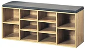 Szafki na buty - Kesper szafka na buty z poduszka siedziska, dekoracja drewniana, kolor dębu, 103.5 x 31 x 12 cm 1592013 - miniaturka - grafika 1