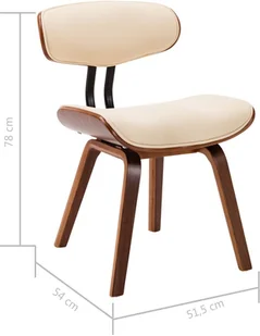 vidaXL Krzesła do jadalni, 4 szt., kremowe, gięte drewno i ekoskóra - Krzesła - miniaturka - grafika 8