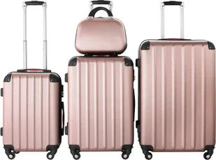 tectake Zestaw walizek Pucci 4 częściowy - różowy złoty 403409 - Walizki - miniaturka - grafika 2