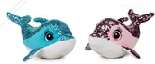 Maskotki i pluszaki - Maskotka pluszowa z cekinami Delfin - losowy wzór - miniaturka - grafika 1