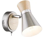 Lampy ścienne - Globo Lighting Oświetlenie Reflektor ścienny Nikiel matowy, 1-punktowy 54807-1 - miniaturka - grafika 1