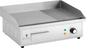 Piece, kotły  i płyty grzejne gastronomiczne - Royal Catering Płyta grillowa 548 x 350 mm gładka i ryflowana 3000 W RCPG42-M - miniaturka - grafika 1