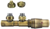 Zawory i kraniki - Varioterm Zawór termostatyczny TWINS ze złączką PEX/CU - mosiądz antyczny alu-pex - PEX 16 mm prawa TSGS0211CFK/P(Pex) - miniaturka - grafika 1