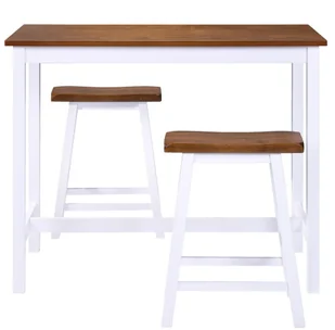 vidaXL Stolik i krzesła barowe, 3 elementy, drewno - Stoły z krzesłami - miniaturka - grafika 4