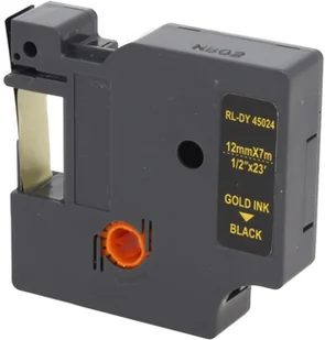 Dymo Zamiennik taśmy D1 45024 12mm czarna/złoty - Etykiety do drukarek - miniaturka - grafika 2