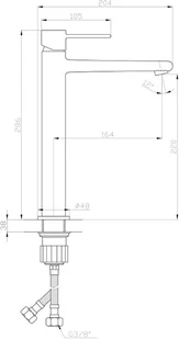 Invena baterie Bateria umywalkowa wysoka GLAMOUR gold BU-02-W09-V BU-02-W09-V - Baterie umywalkowe - miniaturka - grafika 3