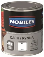 Farby do metalu - Nobiles Emalia Dach i Rynna biała 0 75 l - miniaturka - grafika 1