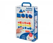 Zabawki konstrukcyjne - Miniland Miniland 95042 zabawka, Activity LOGICAL Blocks, zestaw z zamkiem geometrycznych kamieni (ewentualnie nie w języku niemieckim) - miniaturka - grafika 1