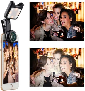 Apexel APL-3663FL Obiektyw 0.36X Wide Angle 15X Makro +Lampka LED black 7624X1 - Etui i futerały do telefonów - miniaturka - grafika 6