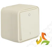 Wyłączniki światła i elektryczne - Hager BERKER W.1 Wyłącznik 1-klawiszowy 2-biegunowy z nadrukiem "0/1" IP55 biały 30723502 - miniaturka - grafika 1
