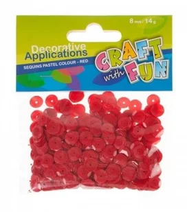 Craft With Fun Cekiny, czerwone metaliczne kółka 8 mm - Scrapbooking - miniaturka - grafika 2