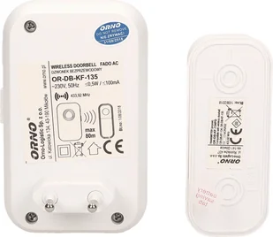Orno FADO AC dzwonek bezprzewodowy 230V z learning system OR-DB-KF-135 - Dzwonki i gongi - miniaturka - grafika 7