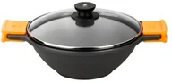 Woki - BRA Pinti efektywne NON-Stick Wok z pokrywką z kratką CM24 garnki i przygotowanie A272024 - miniaturka - grafika 1