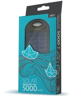 TelForceOne Power bank solarny Setty 5000 mAh czarny GSM036554 - Powerbanki - miniaturka - grafika 2