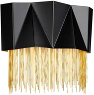 Lampy ścienne - Hinkley Kinkiet LAMPA ścienna HK-ZUMA-3W-SBG Elstead Elstead metalowa OPRAWA glamour z łańcuszkami czarna złota HK-ZUMA-3W-SBG - miniaturka - grafika 1