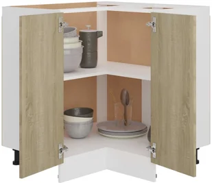 vidaXL Szafka narożna, dąb sonoma, 75,5x75,5x80,5 cm, płyta wiórowa - Szafki kuchenne - miniaturka - grafika 5