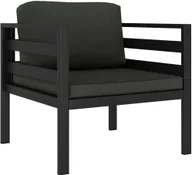 Fotele - vidaXL Fotel z poduszkami, aluminium, antracytowy - miniaturka - grafika 1