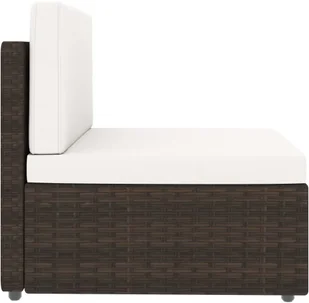 vidaXL Sofa modułowa 2-osobowa, rattan PE, brązowa - Sofy ogrodowe - miniaturka - grafika 5