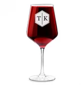 Gadżety dla niej i dla niego - Murrano Kieliszek grawerowany do wina rubin rozmiar XL z inicjałami dla SKI-RB-012 - miniaturka - grafika 1