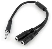 Kable - STARTECH.COM StarTech.com audio kabel typu Y, 3,5 mm, do zestawów słuchawkowych, czarny MUYHSMFF - miniaturka - grafika 1