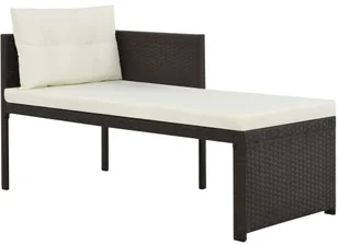 vidaXL Zestaw mebli do ogrodu, 10 części, polirattan, brązowo-biały - Meble ogrodowe - miniaturka - grafika 2