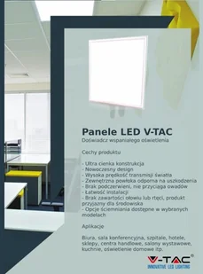 v-tac Panel LED V-TAC 45W 600x600 UGR PMMA VT-6068 6000K 3600lm - Lampy pozostałe - miniaturka - grafika 10
