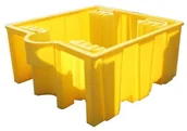 Pojemniki przemysłowe - ROMOLD Wanna Wychwytowa Polietylenowa Na 1 Kontener Ibc - Ze Strefą Dekantacyjną- Romold - 1125L Żółty Powyżej 401 L. Bez Kratownicy 1 Pojemnik Ibc 173,5 Cm - miniaturka - grafika 1