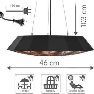 TROTEC Designerski sufitowy promiennik ciepła IR 2010 SC - Ogrzewanie przenośne - miniaturka - grafika 2